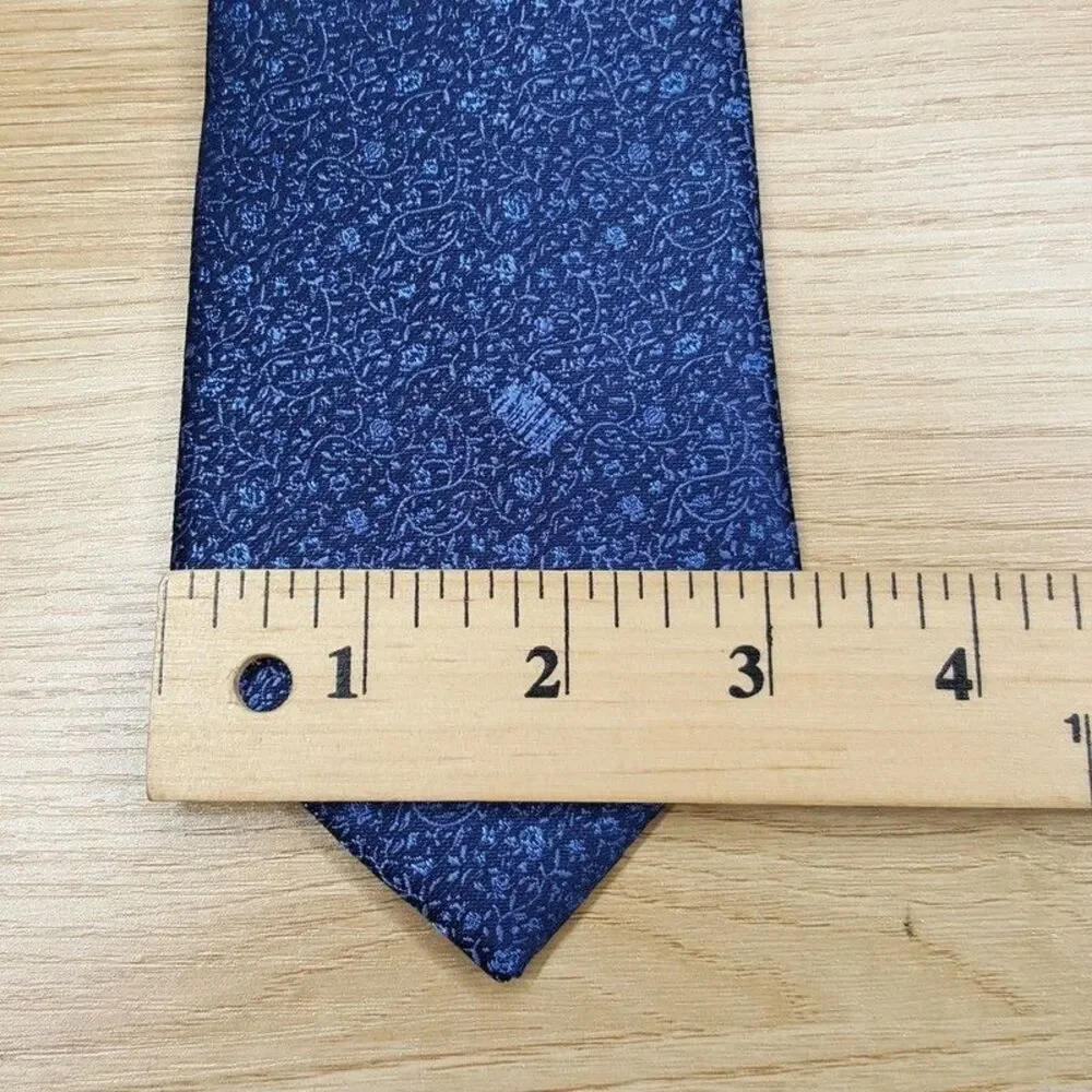 MICHAEL KORS Mens Neck Tie Blue Floral Silk Blend Pointed Classic